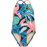 Cross Back Strap One-Piece Swimsuit, Multi