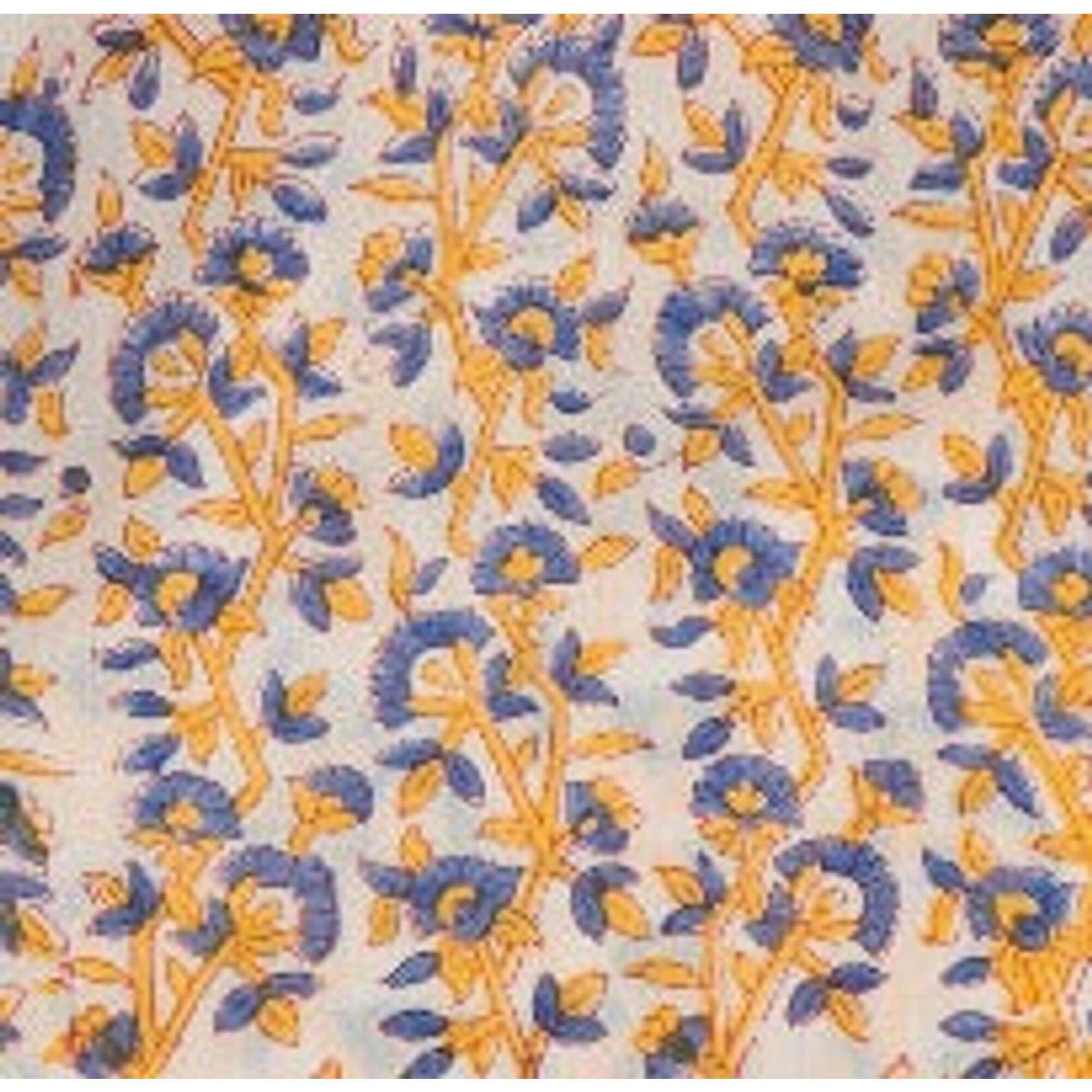 Floral Block Print Full Sleeve Caftan
