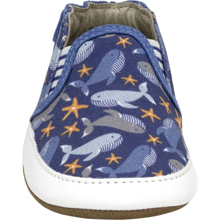 Whale Tale Soft Soles in Dark Blue