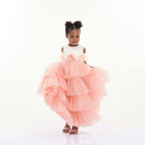 Pink Madera Tiered Tulle Dress