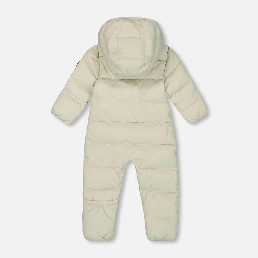 One-Piece Baby Cloud Compressible Snowsuit Designed for Car Seat Off-White