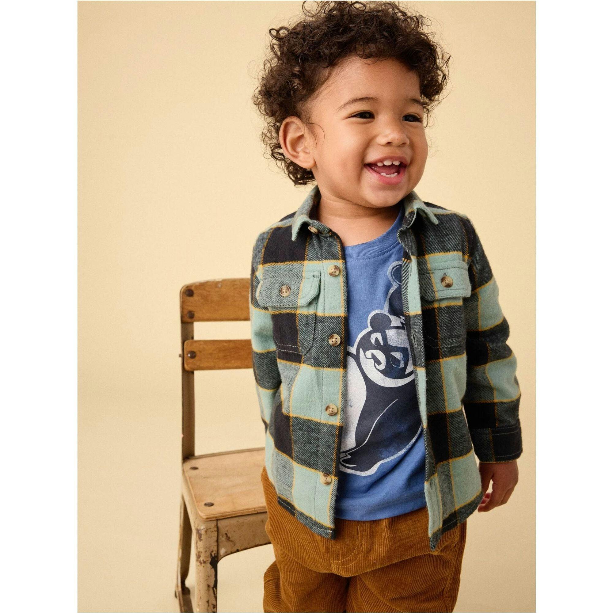Flannel Button Up Shirt, Green