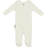 Waffle Round Neck Long Sleeve Snap Footie