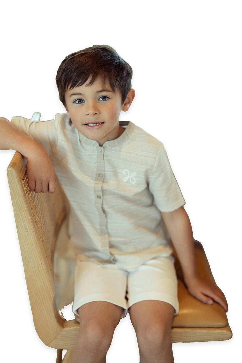 Woven Crinkle Stripe Shirt
