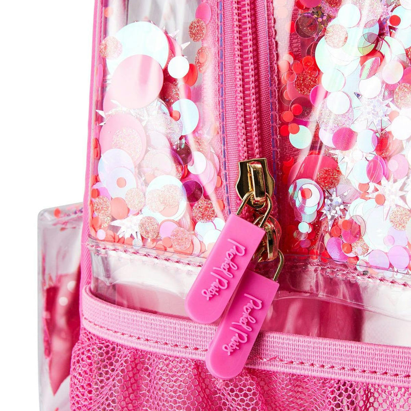 Packed Party Sweet Tart Pink Confetti Backpack Women's Fashion Shoulder Clear Book Bag; Trendy Confetti Look for Work and Travel (Pink - Sweet Tart)