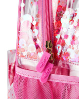 Packed Party Sweet Tart Pink Confetti Backpack Women's Fashion Shoulder Clear Book Bag; Trendy Confetti Look for Work and Travel (Pink - Sweet Tart)