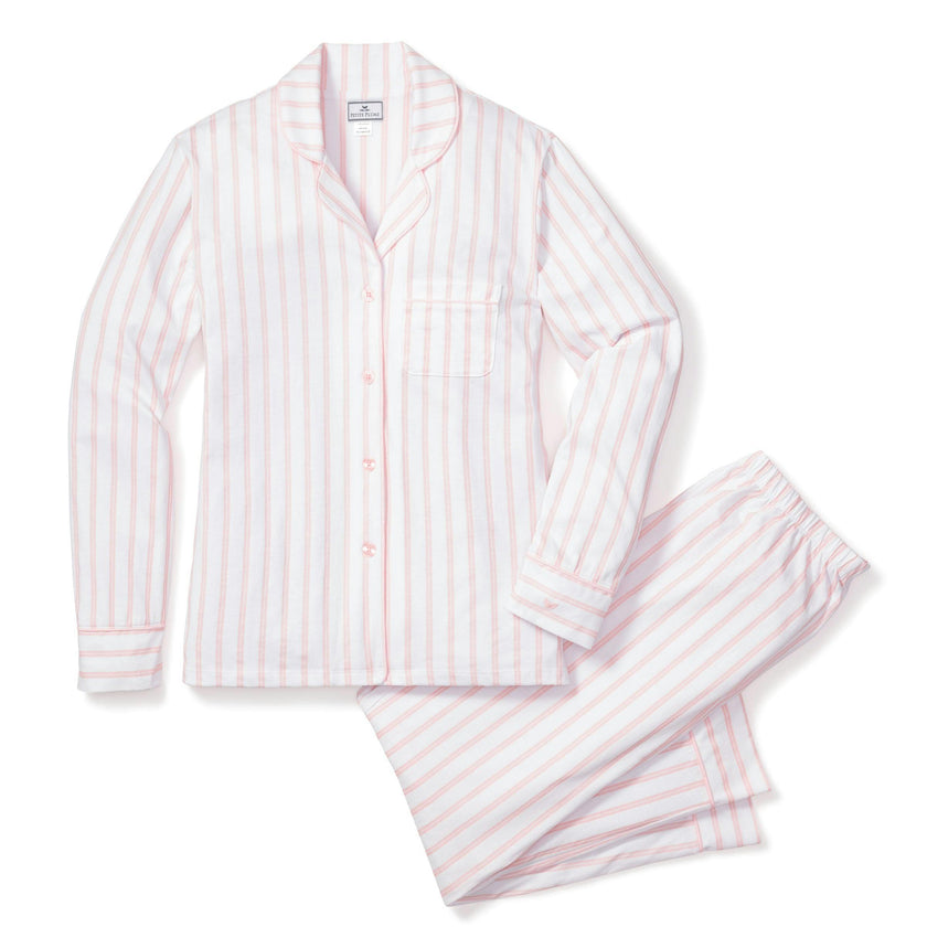 Women's Pima Pajama Set in Pink Stripe