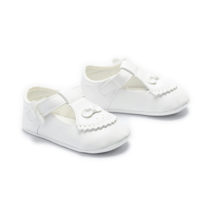 White Clarisse Bow Baby Shoes