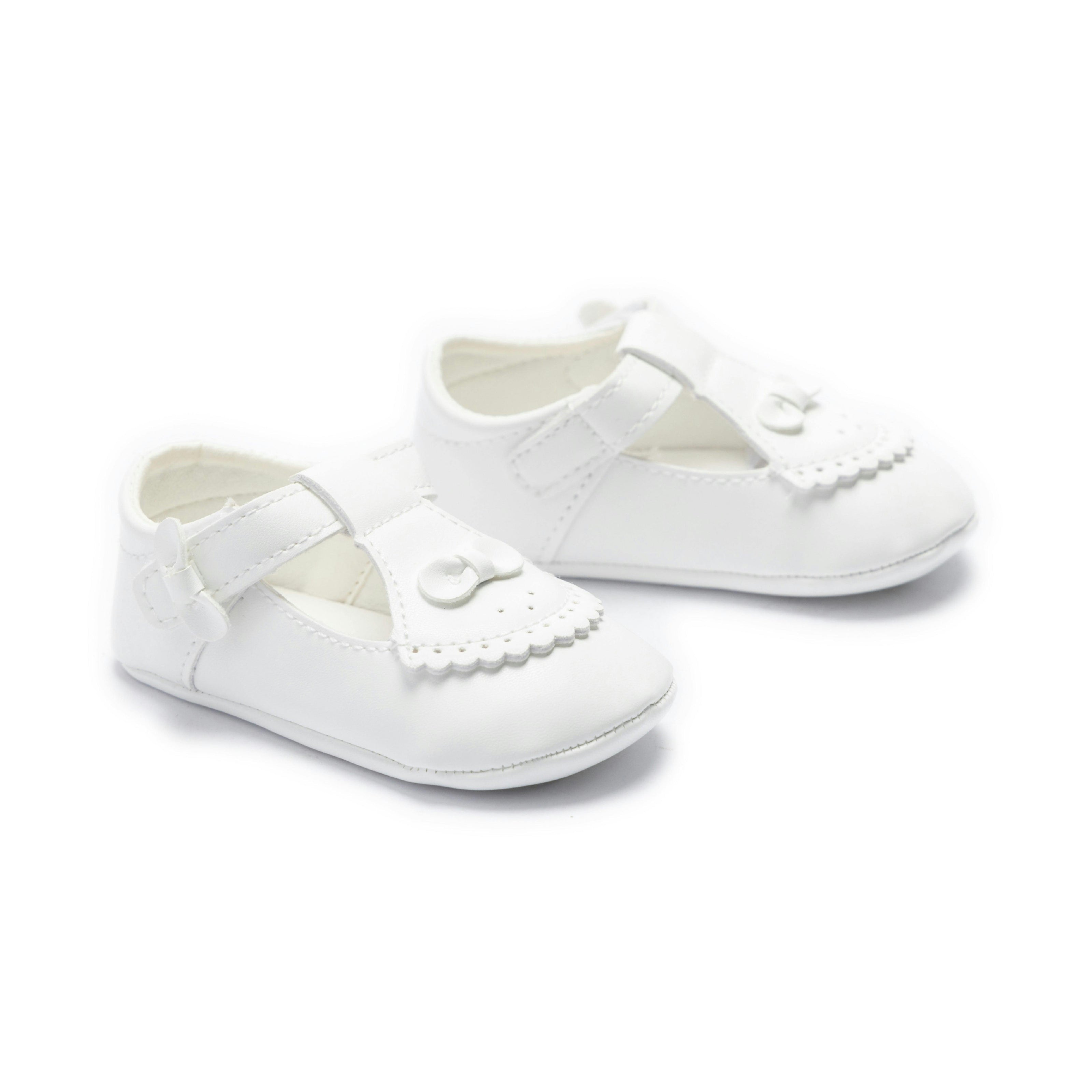 White Clarisse Bow Baby Shoes