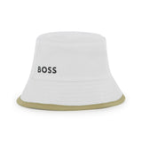 White & Beige Reversible Bucket Hat