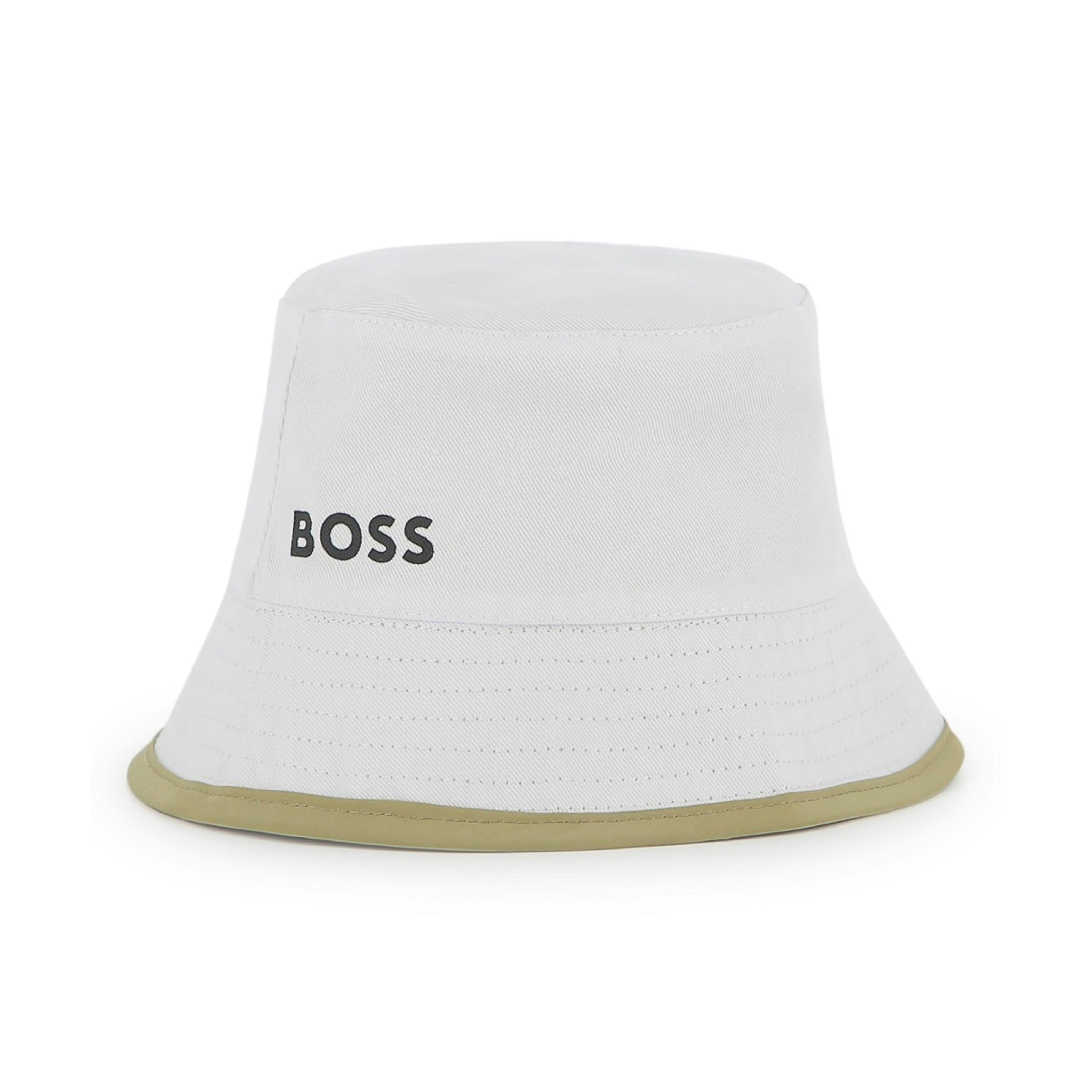 White & Beige Reversible Bucket Hat