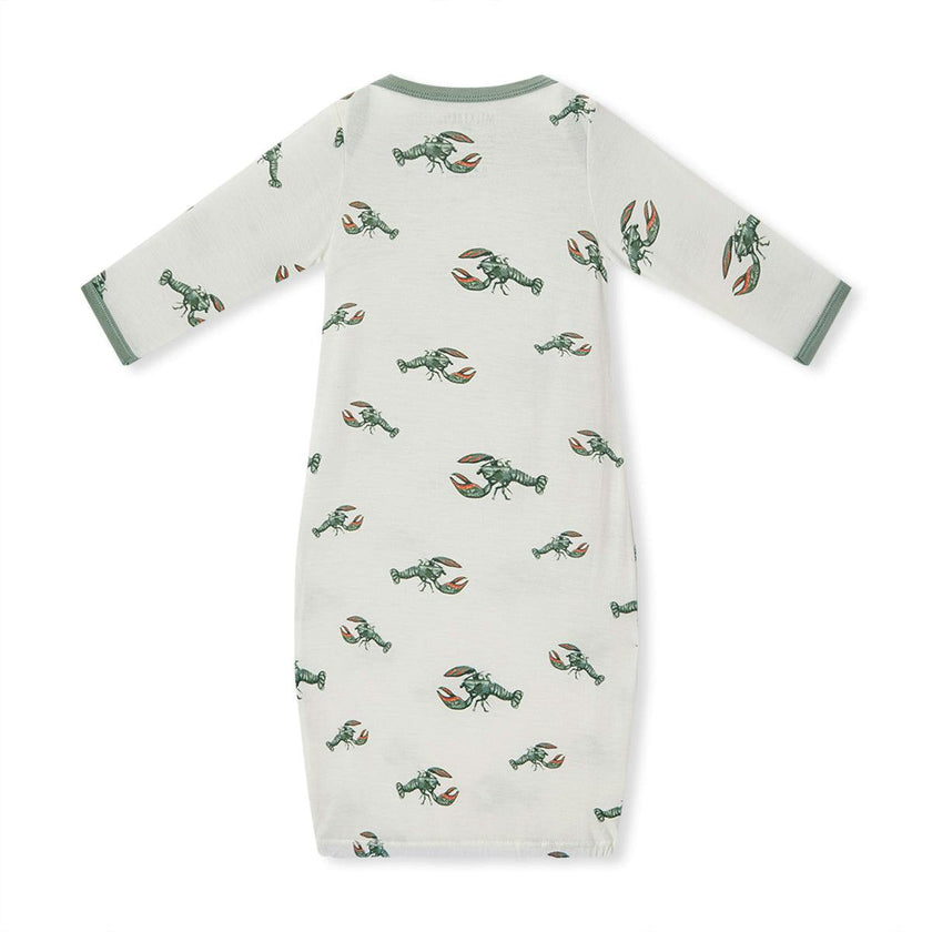 Mint Lobster Luxe Stretch Newborn Gown & Hat Set