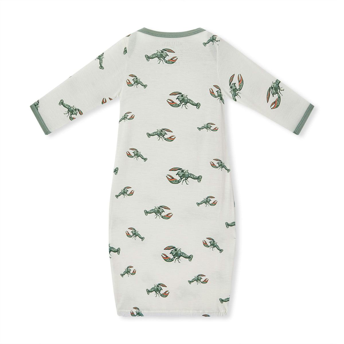 Mint Lobster Luxe Stretch Newborn Gown & Hat Set