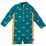 Teal Rainbows UPF 50 Recycled Sunsafe Sunsuit, Green