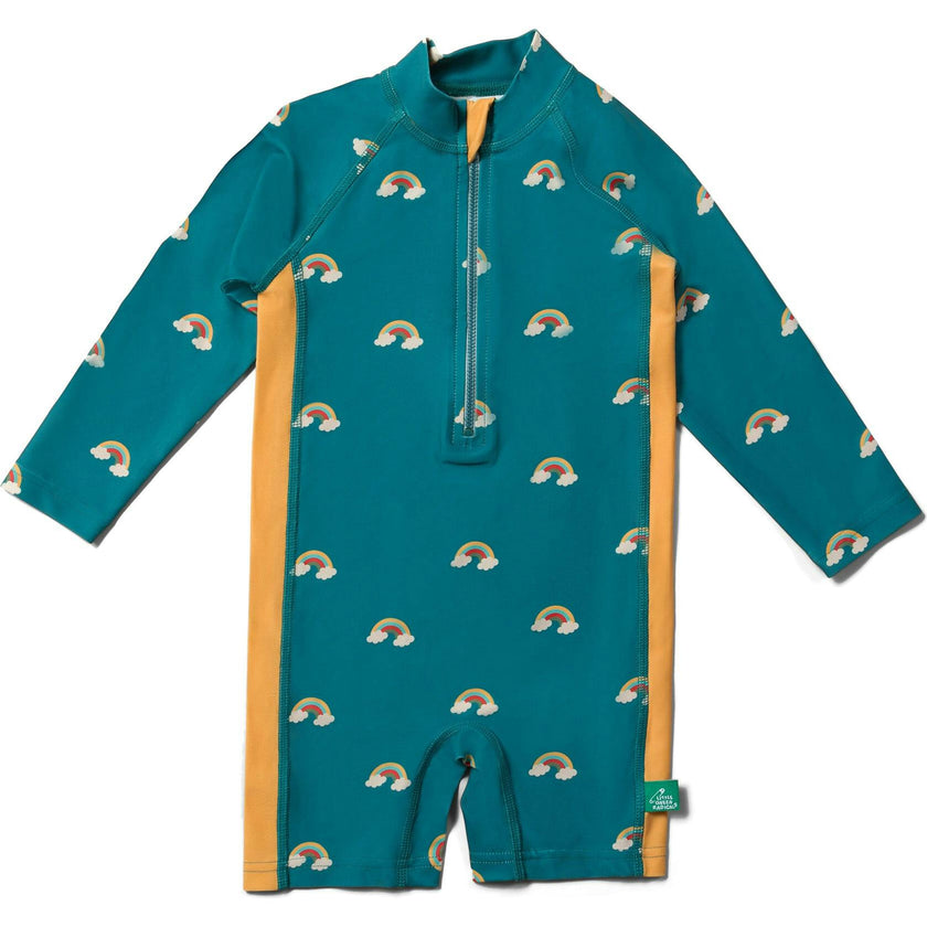 Teal Rainbows UPF 50 Recycled Sunsafe Sunsuit, Green
