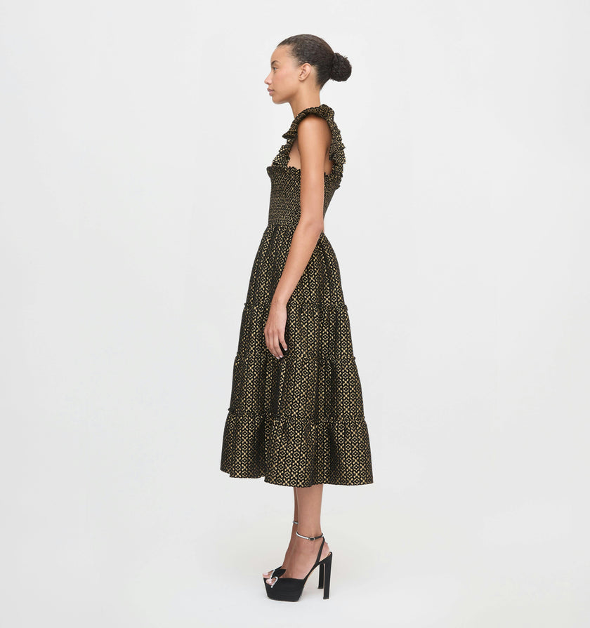 The Ellie Nap Dress - Metallic Brocade