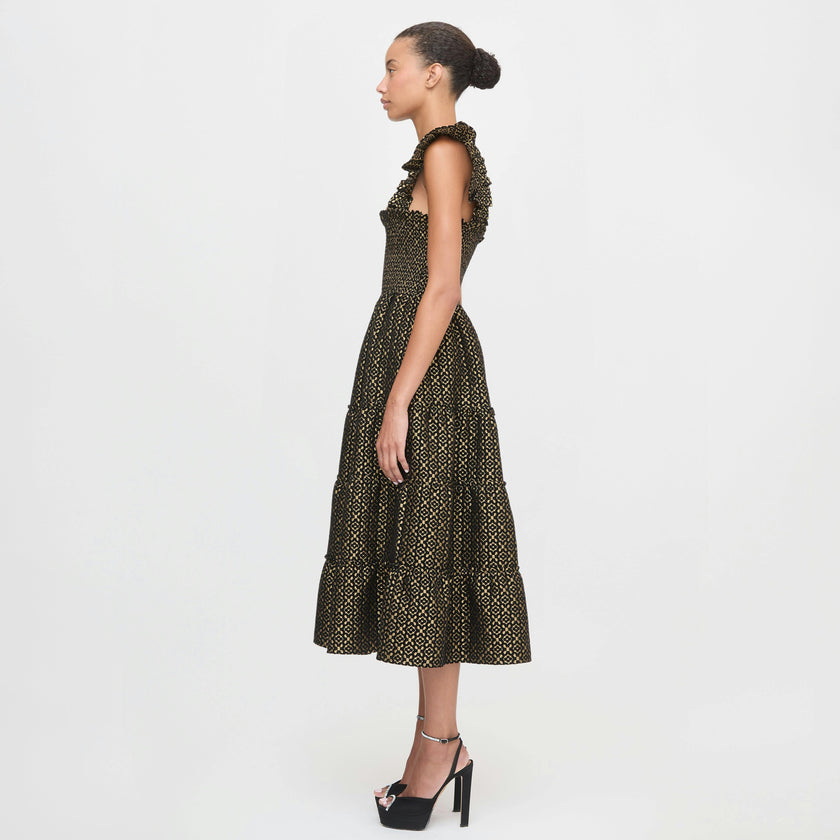 The Ellie Nap Dress - Metallic Brocade