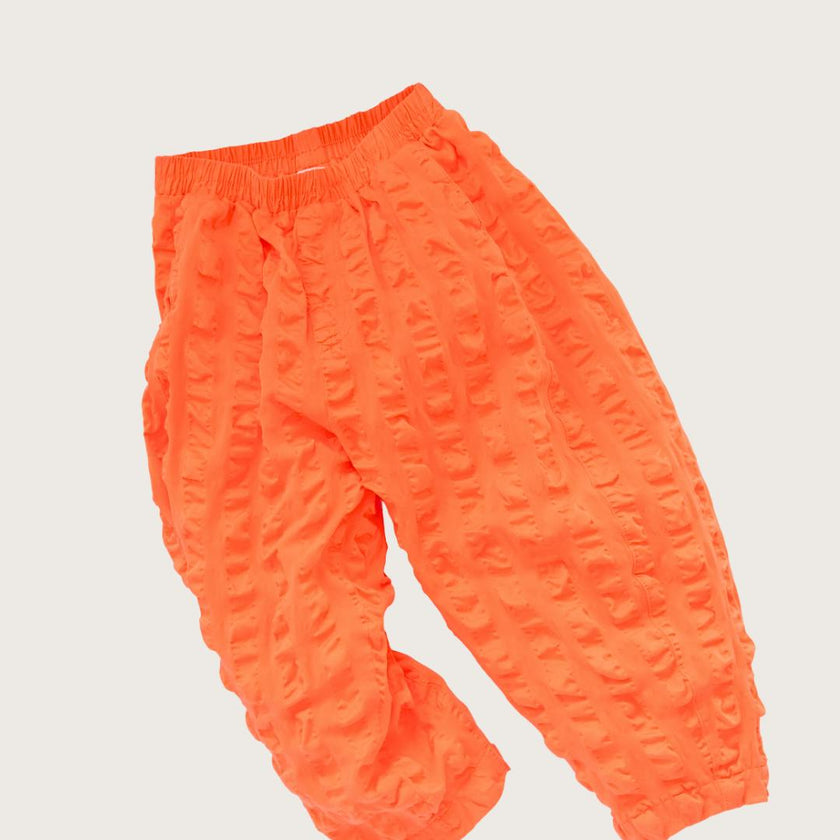 Manu Orange Giant Seersucker Trousers