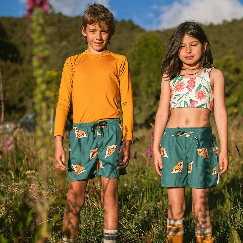 POLILLA TIGRE VERDE - GIRL SWIMSHORTS