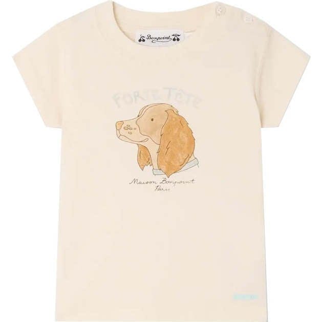 BONPOINT Tom Forte Tête Baby T-Shirt - Ivory