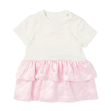 Pink Jacquard Off-Satin Mix Dress