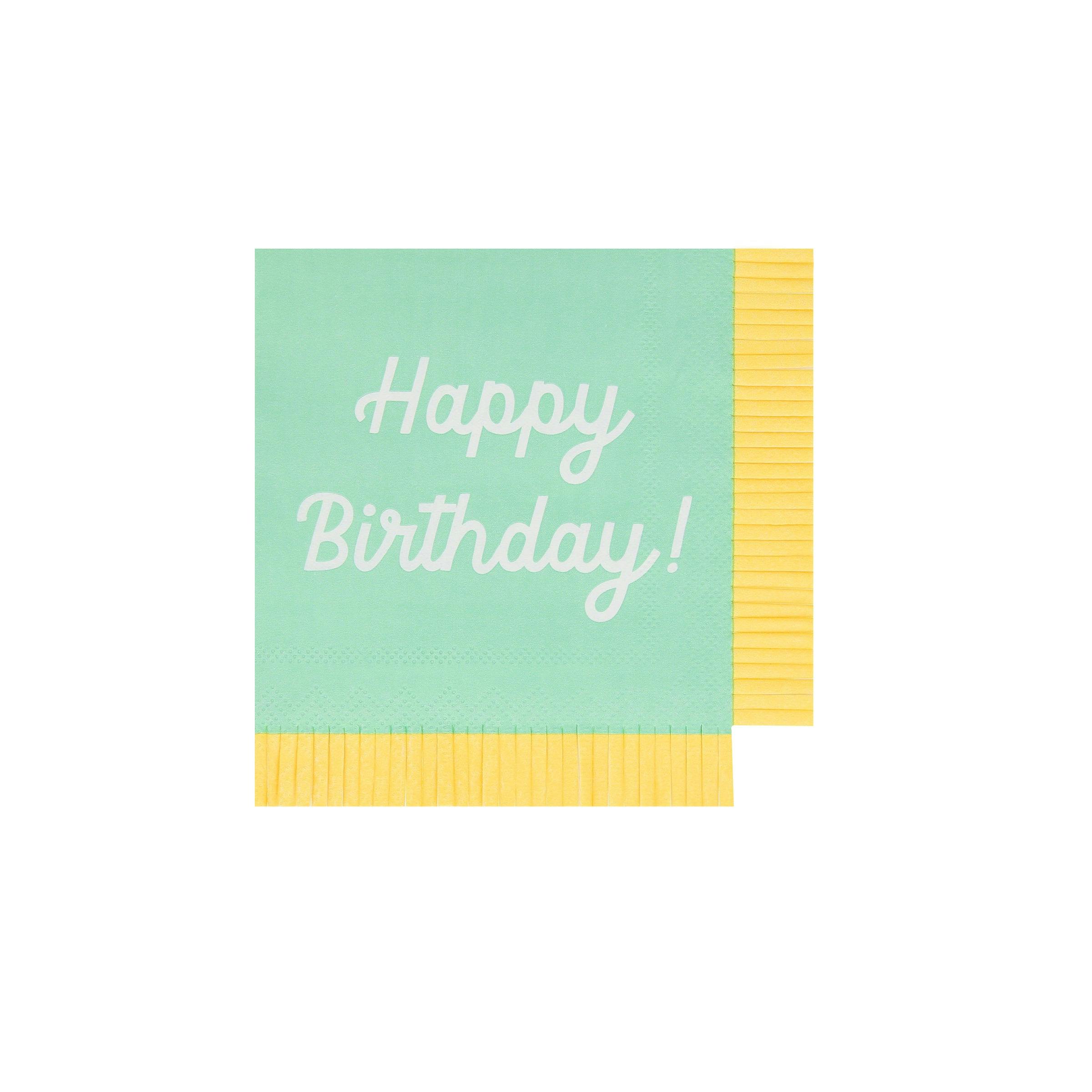 Mixed Happy Birthday Small Napkins