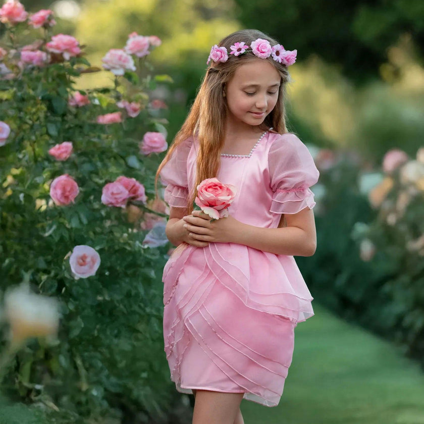 Blush Petal Princess Ruffle Dress