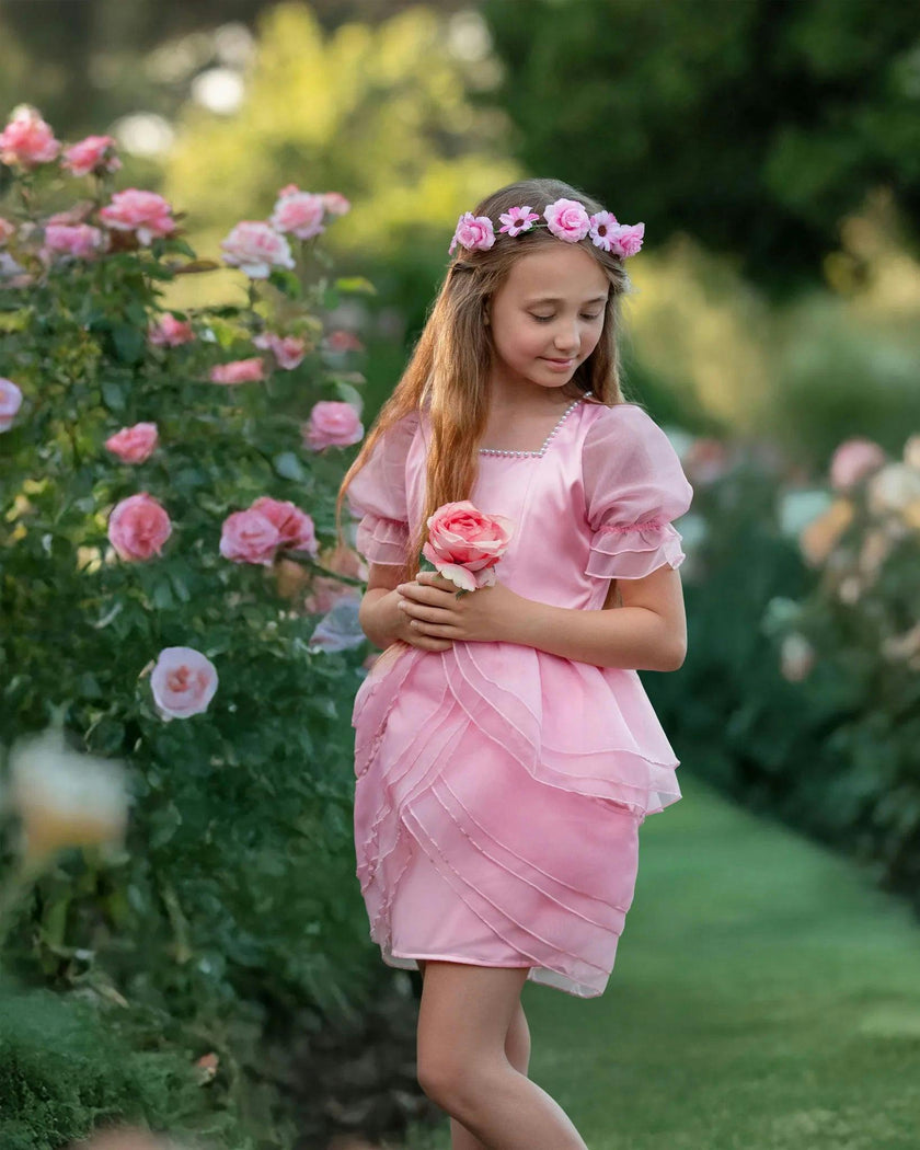Blush Petal Princess Ruffle Pink Birthday Dress for Girls