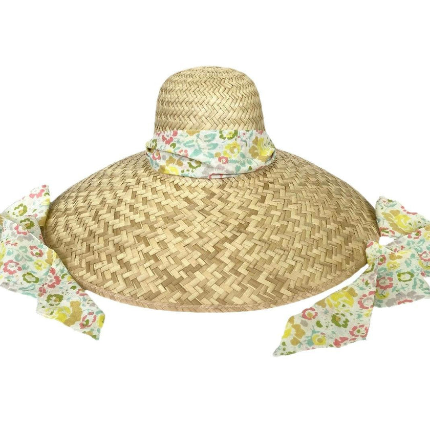 Geranium Sun Hat - Pastel Floral Hat Scarf