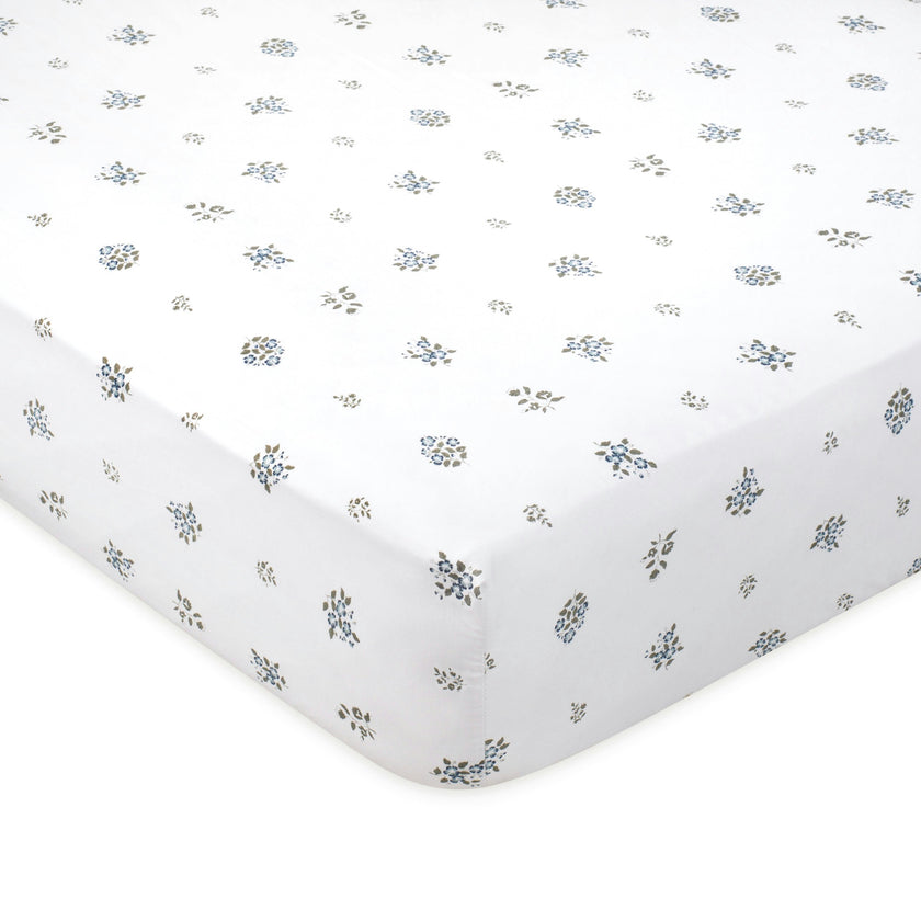 Feuille Bluer Sateen Crib Sheet