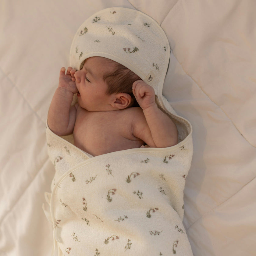 Printed Wrap Terry Towel Mauve/Cream