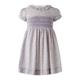 Lavender Frill Collar Smocked Dress