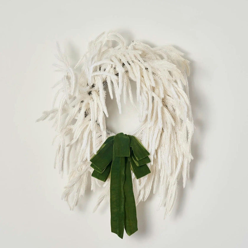 Norfolk Collection - Real Touch White Norfolk Pine Front Door Christmas Holiday Winter Wreath