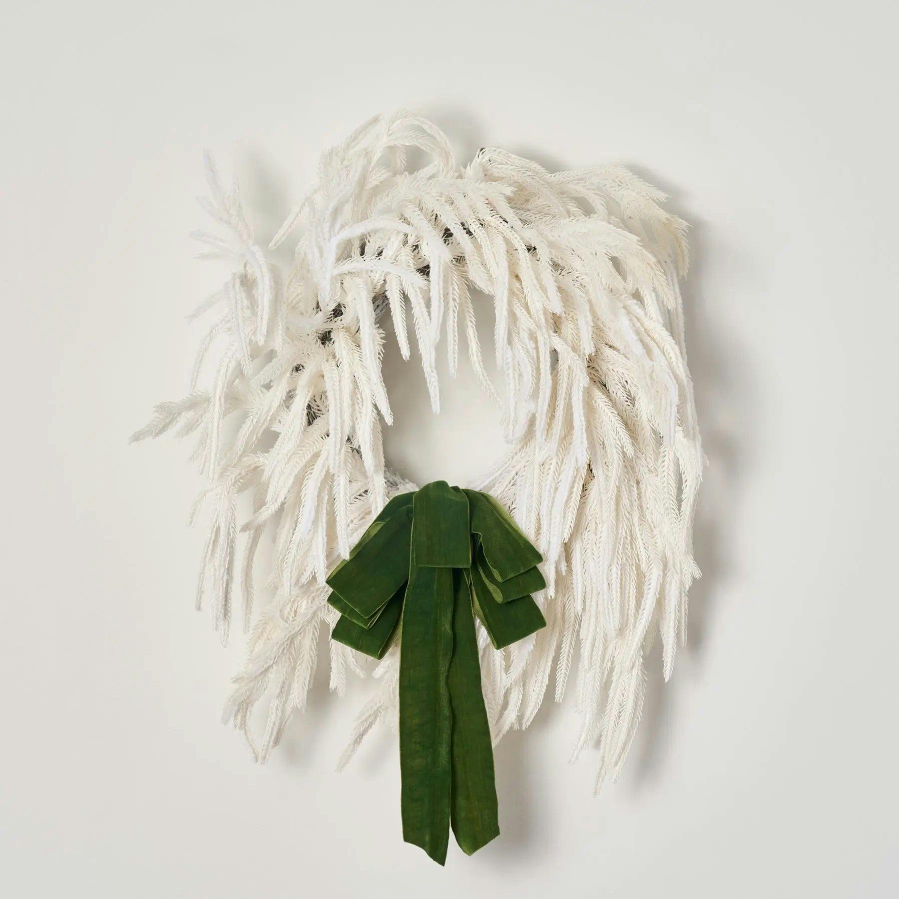 Norfolk Collection - Real Touch White Norfolk Pine Front Door Christmas Holiday Winter Wreath
