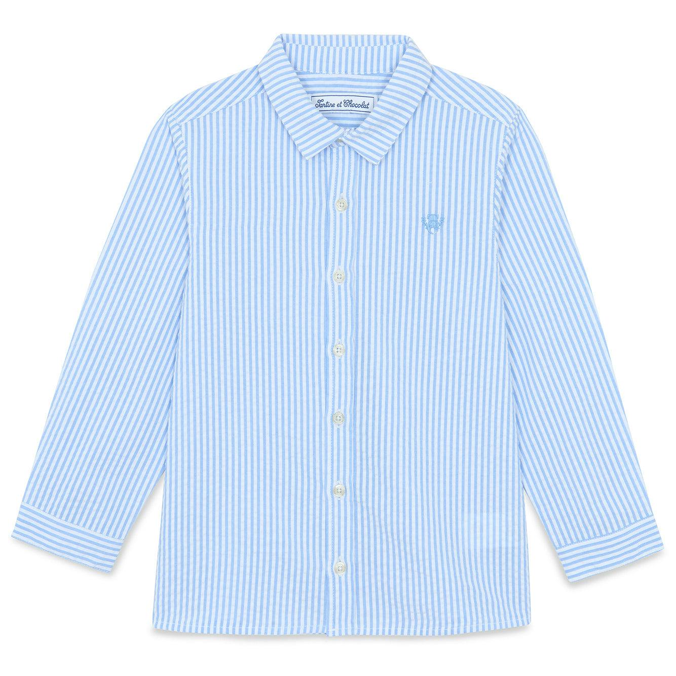 TARTINE ET CHOCOLAT Azure Stripes Collared Shirt