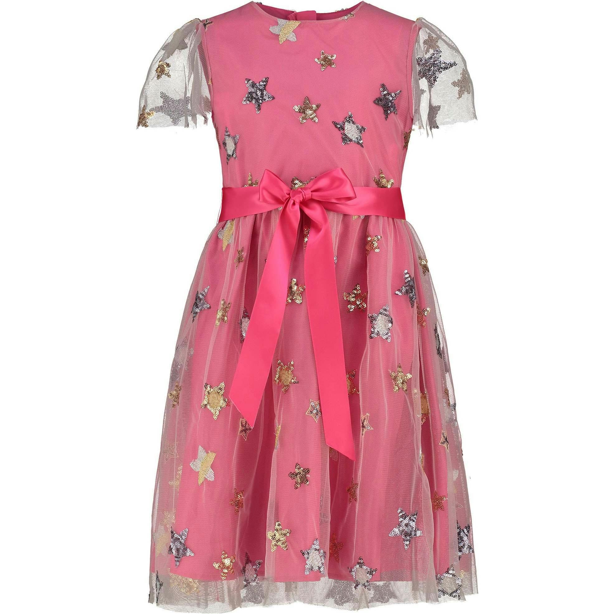Aster Sequin Star Tulle Girls Party Dress