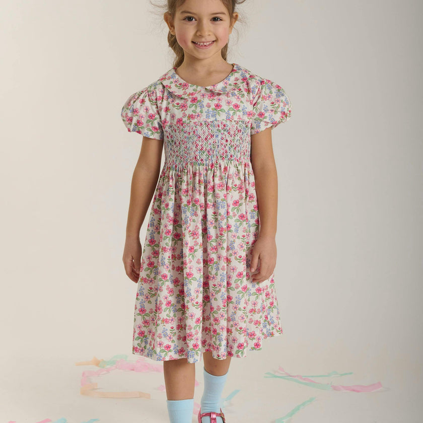 Hand-Smocked Girls Dress - Hannah
