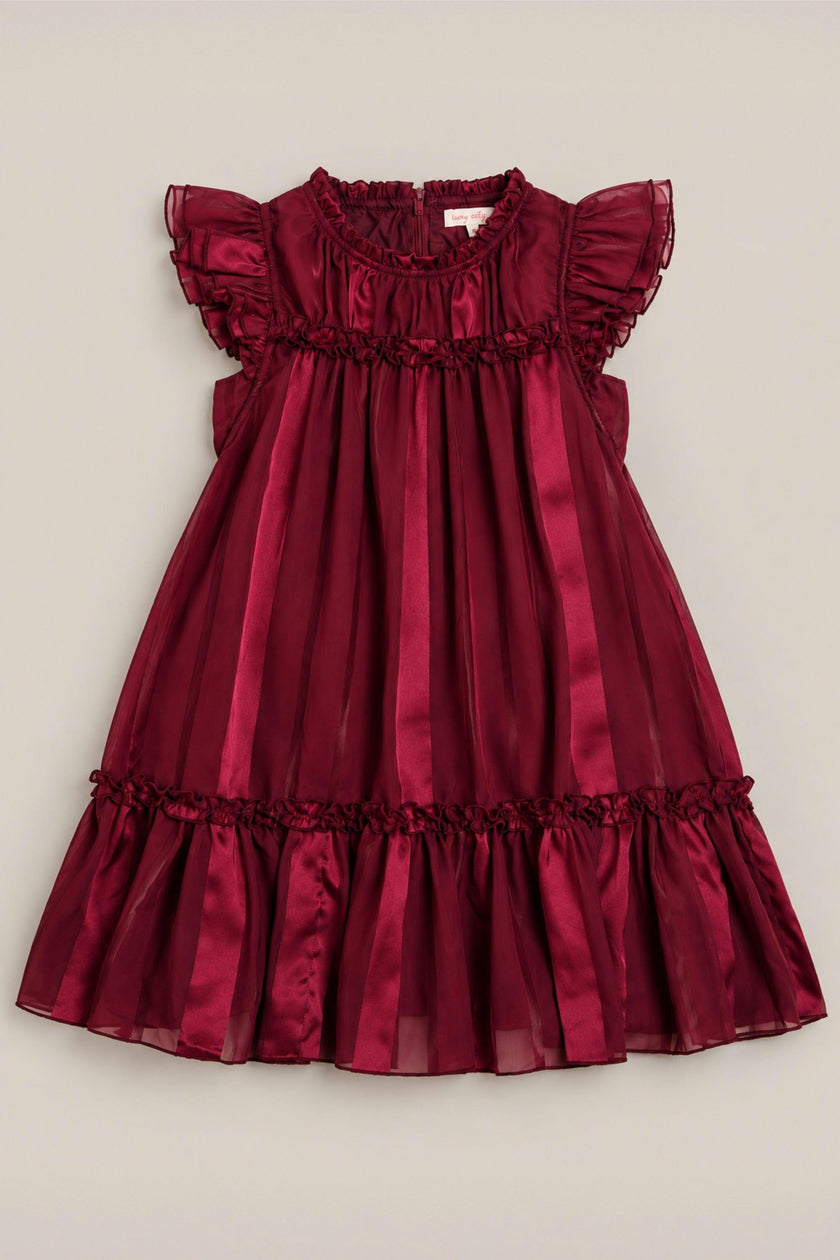 Mini Peridot Dress in Garnet Stripe