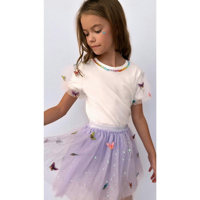 Rainbow Butterflies Tutu Skirt
