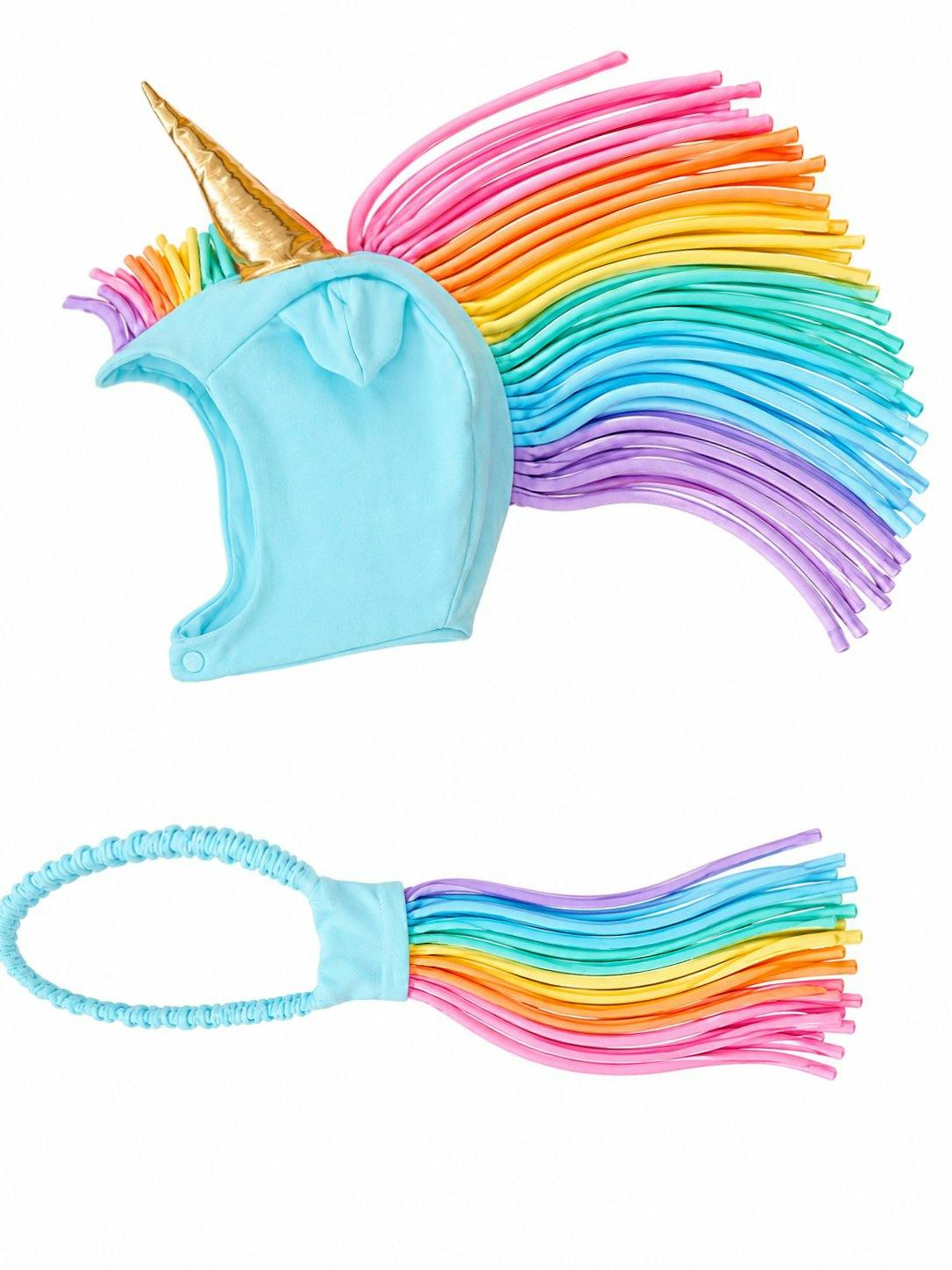 Sky Blue Unicorn Hat and Tail Set