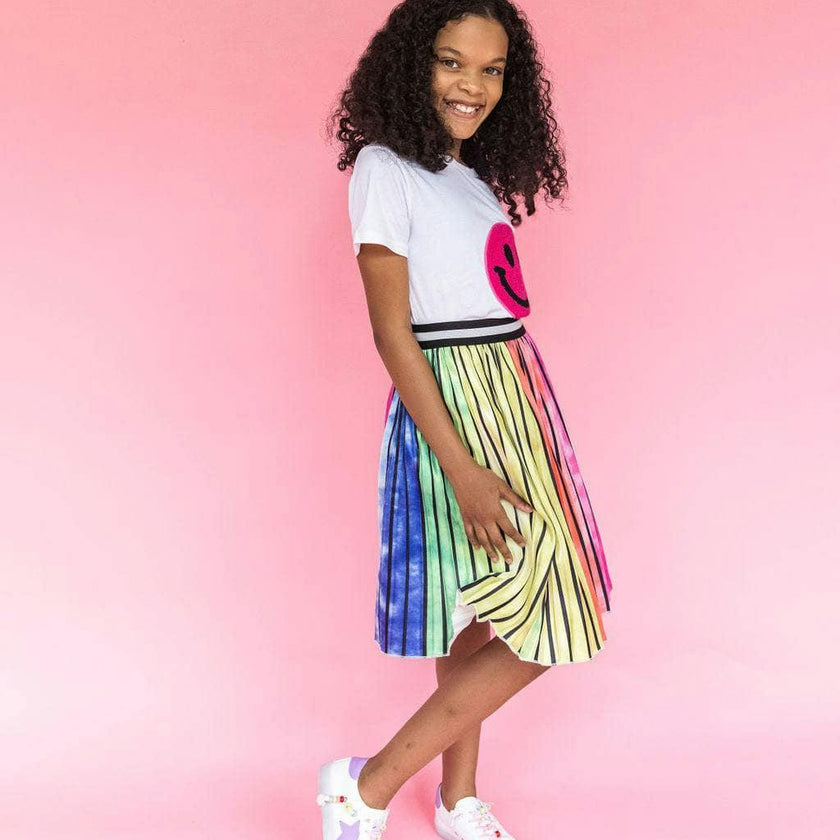 Ombre Stripe Midi Skirt