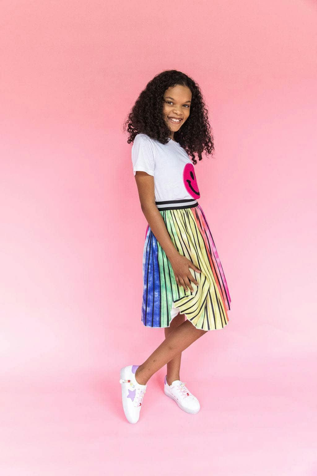 Ombre Stripe Midi Skirt