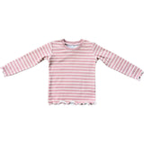 Lettuce Hem Tee Misty Rose Stripe
