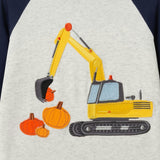 Hooded Raglan Graphic Tee | Pumpkin Excavator