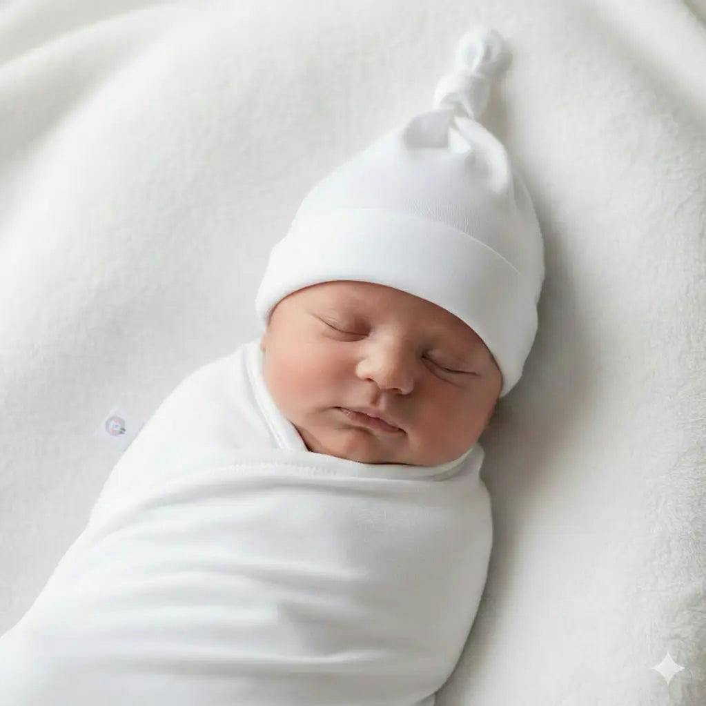 White Basic Pima Cotton Newborn Hat