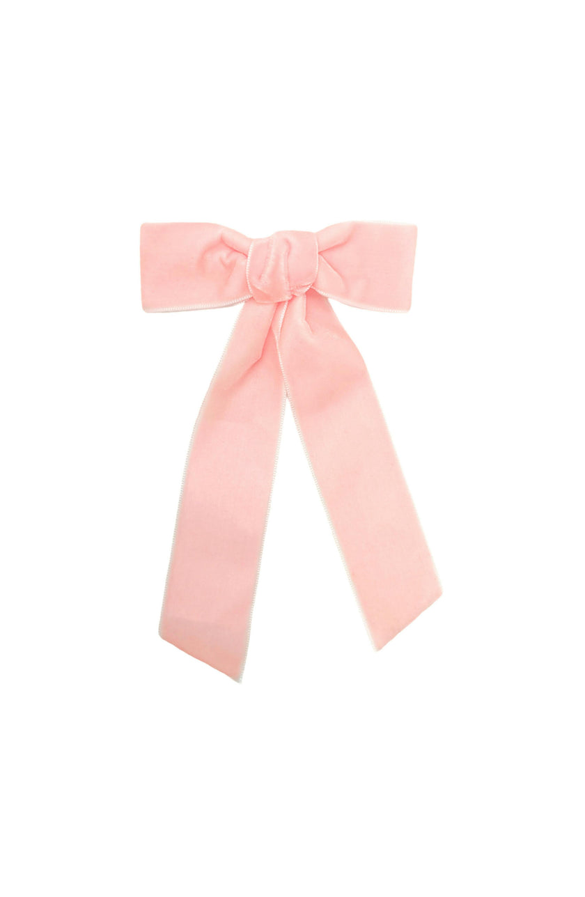 Velvet Long-Tailed Bow Barrette