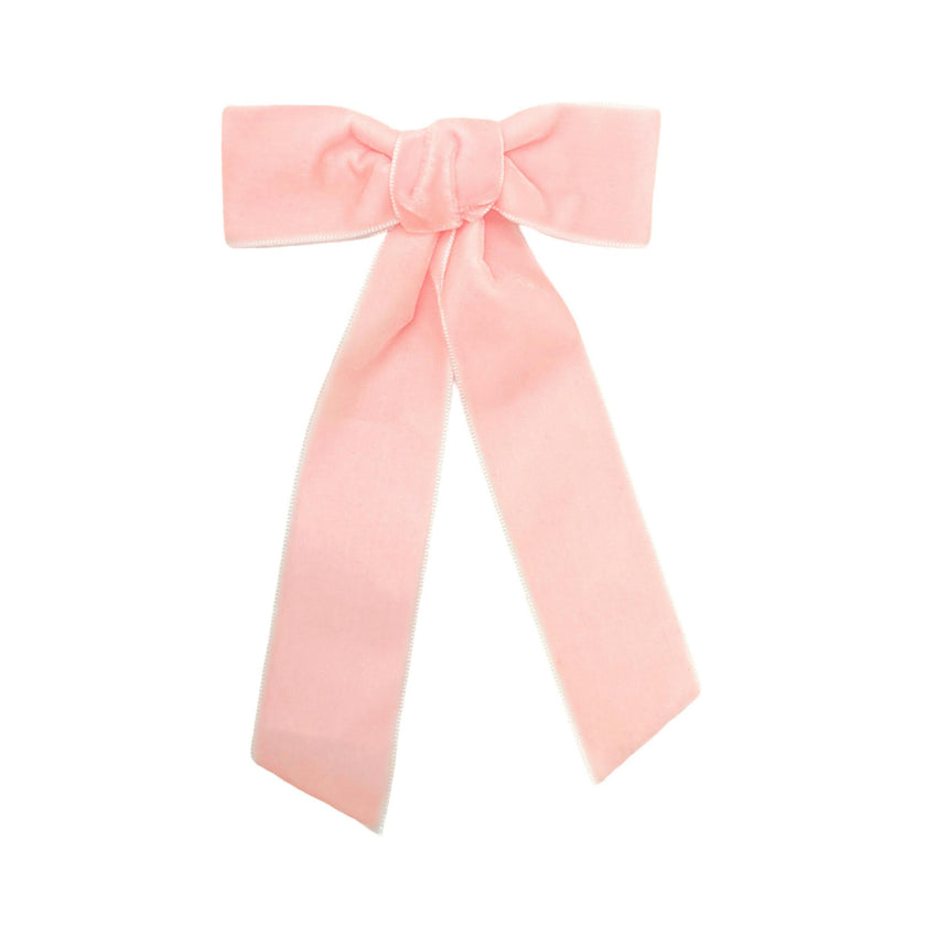 Velvet Long-Tailed Bow Barrette