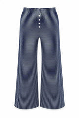Dylan Navy and White Stripe Wide Leg Pants