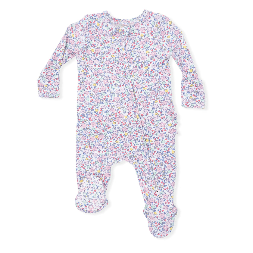 Elizabeth's Garden - 2 Way Ruffle Back Zipper Footie