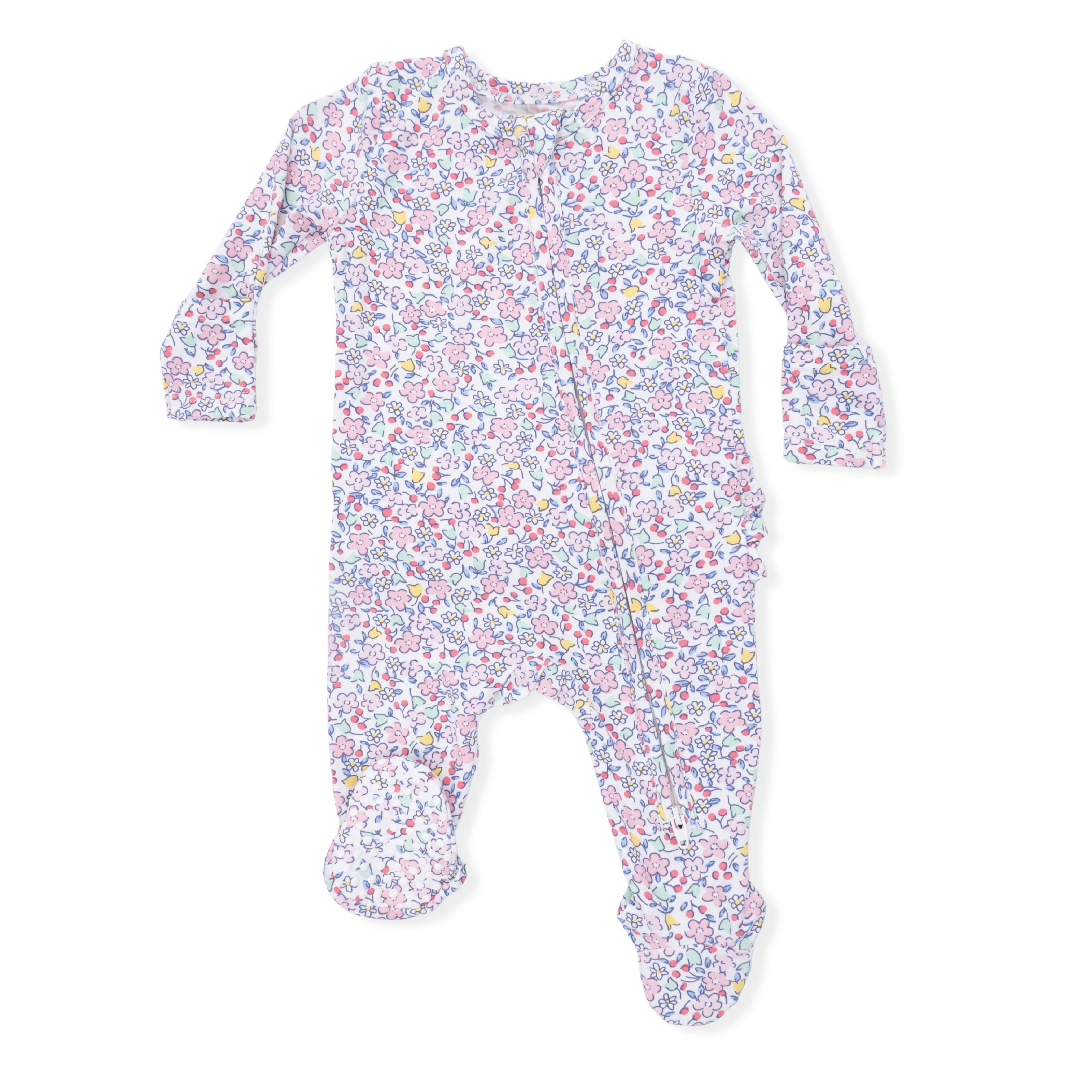 Elizabeth's Garden - 2 Way Ruffle Back Zipper Footie